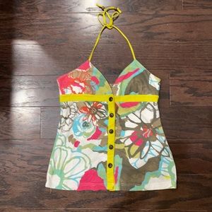 Floral Button-down Halter top